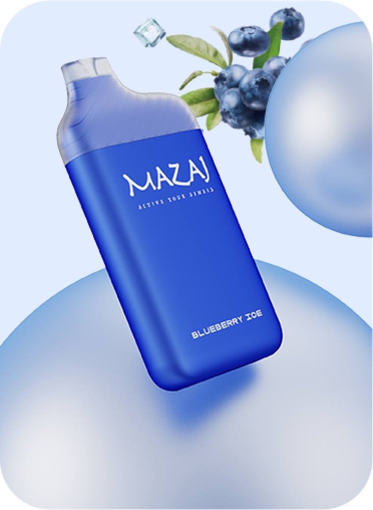 Mazaj 5500 Puffs 20 mg Nicotine Blueberry ice Mazaj 5500 Puffs 20 mg Nicotine Blueberry ice
