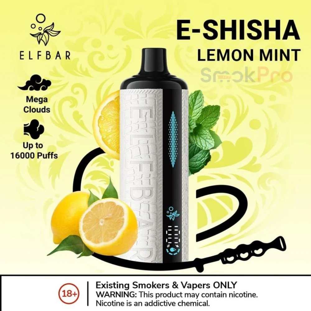 Elf Bar E-Shisha 16000 Puffs Disposable Lemon Mint Elf Bar E-Shisha 16000 Puffs Disposable Lemon Mint