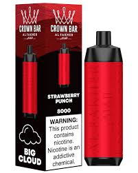 Al Fakher Crown Bar 8000 Puffs Strawberry Punch